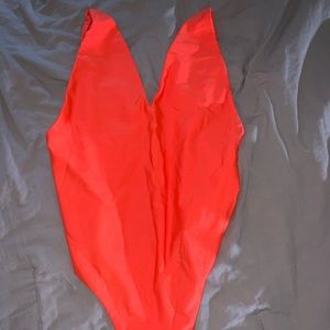 Neon orange bodysuit
